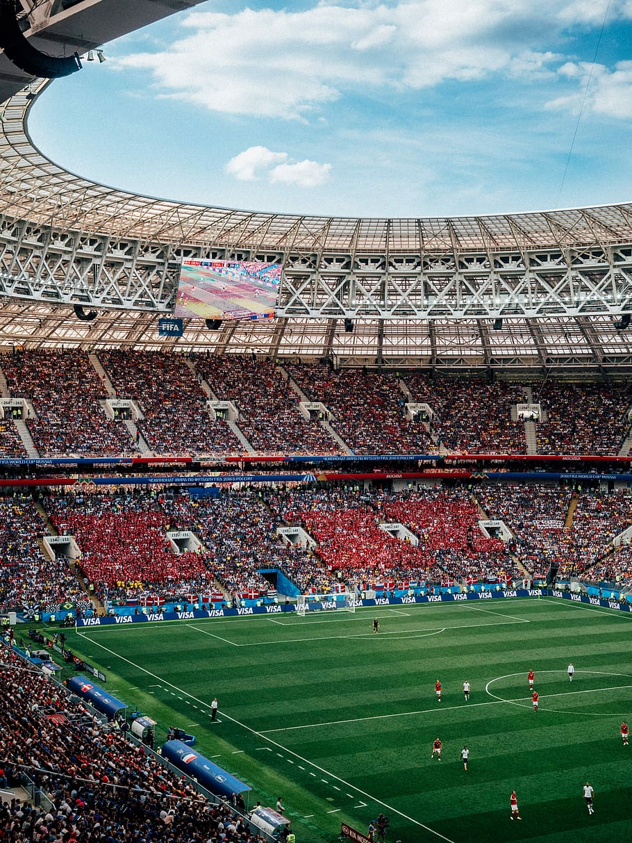 HD wallpaper: top view of soccer field, soccer stadium, france, denmark, football - Wallpaper Flare