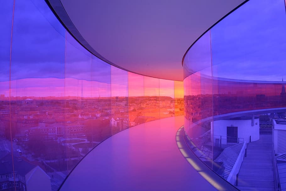 skyscraper, curve, architecture, design, colors, windows, glass HD wallpaper