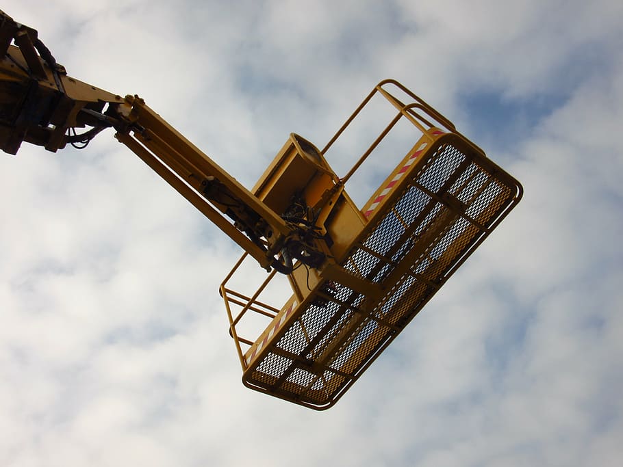 lift, high, above, machine, hydraulic, metal, no fear of heights HD wallpaper