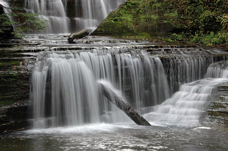 cascade, waterfall, river, scenics - nature, beauty in nature HD wallpaper