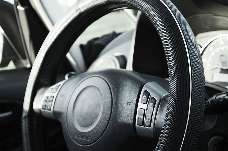 steering wheel, car, control, driving, vehicle, driver, transportation HD wallpaper