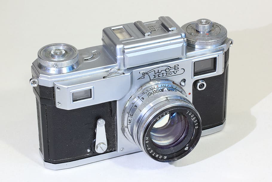 kiev, rangefinder, camera, soviet, russian, vintage, equipment HD wallpaper