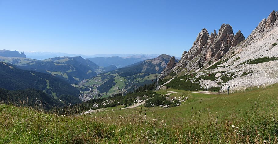 val gardena, south tyrol, italy, mountains, dolomites, mountain range