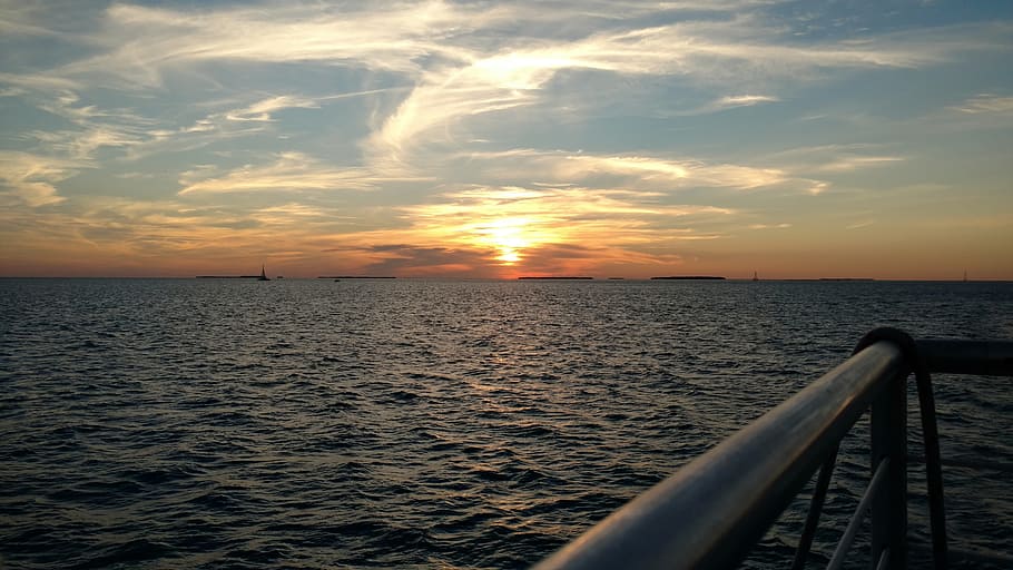 Sunset, Key, Key West, Water, Florida, Ocean, vacation, sea HD wallpaper