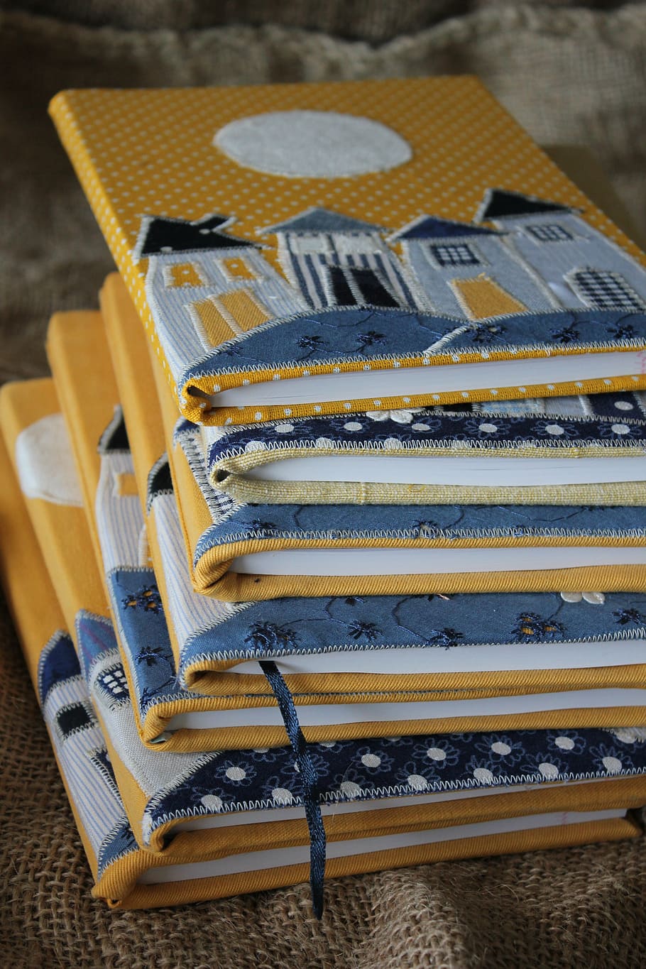 sewing, workbook, dum, yellow, blue, high angle view, no people HD wallpaper