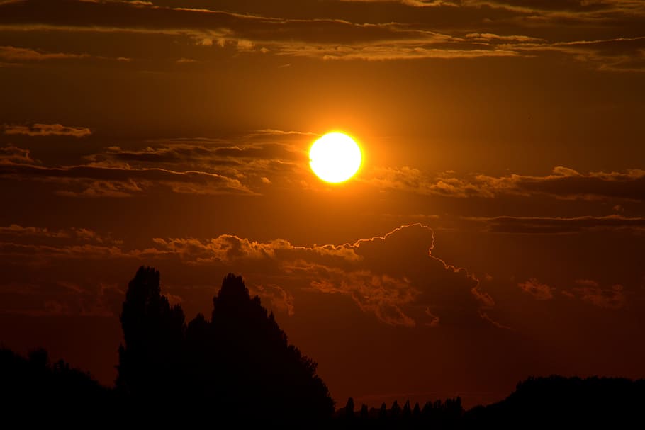 sunset, sky, cloud, red, in the evening, cloud - sky, beauty in nature HD wallpaper