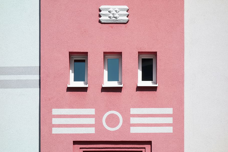 pink and white concrete building, architecture, infrastructure HD wallpaper