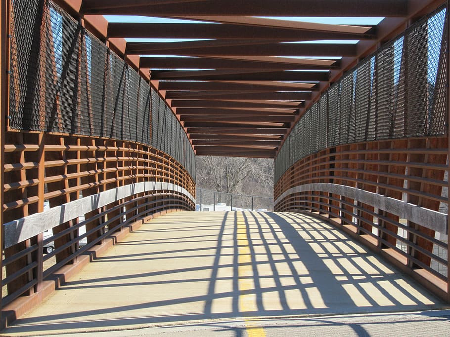 bridge, tunnel, architecture, modern, perspective, path, structure HD wallpaper