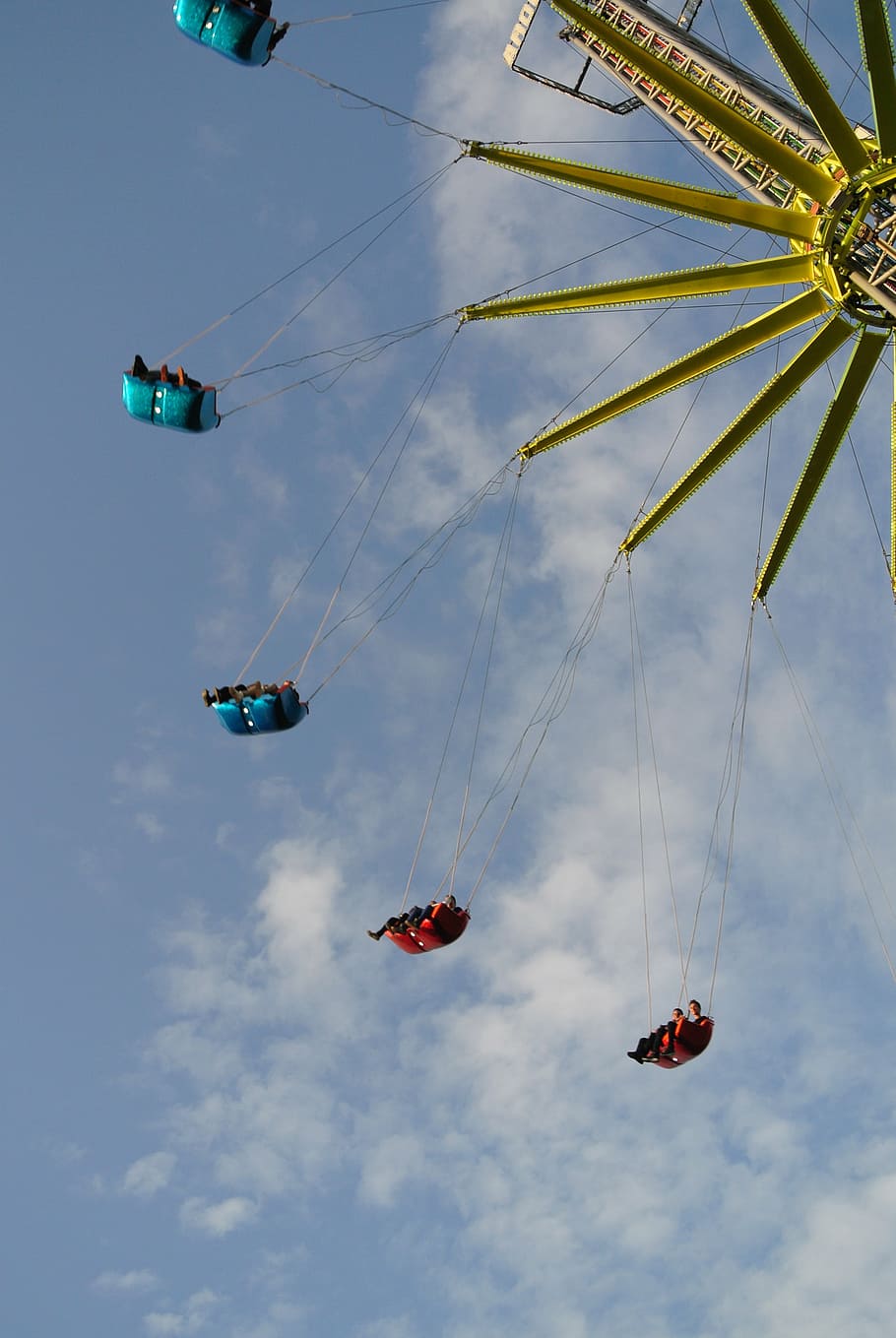 funfair, ride, high, amusement, park, holiday, outdoors, vacation HD wallpaper