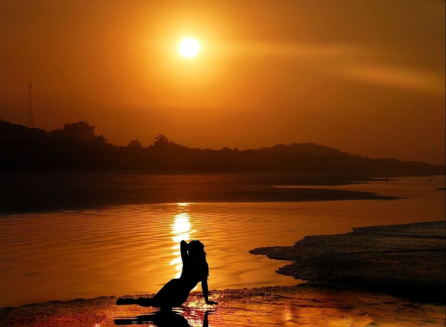 Sunset, West, Ocean, Reflection, mar, beira mar, landscape HD wallpaper