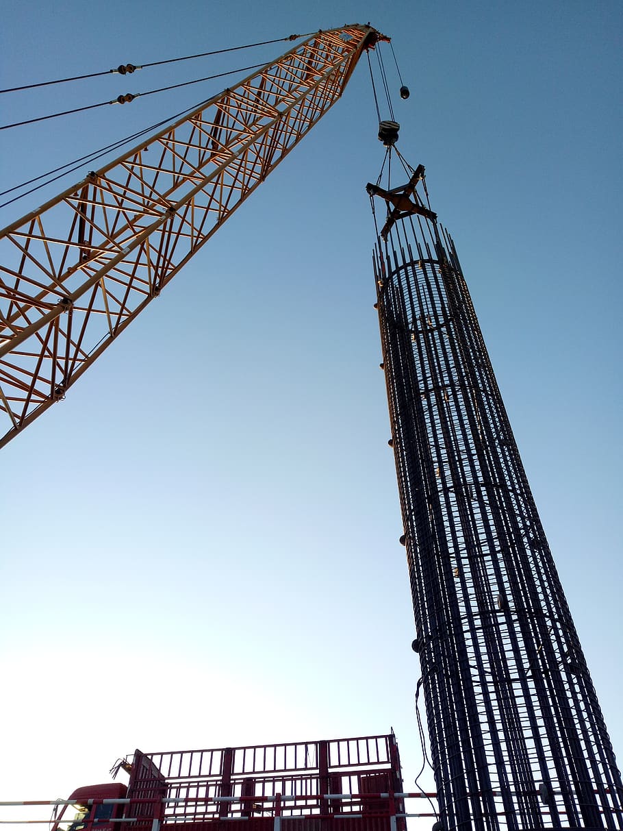 industry, crane, sky, machine, low angle view, architecture HD wallpaper