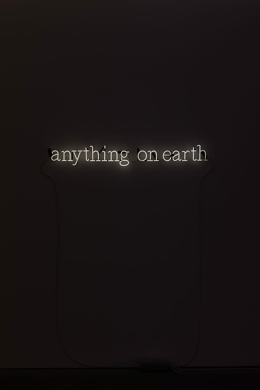 anything on earth neon sign lighted on a dark room, black, lights, HD wallpaper