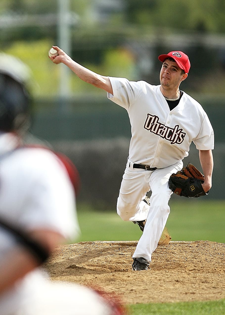 baseball, pitcher, pitcher's mound, throw, baseball player HD wallpaper