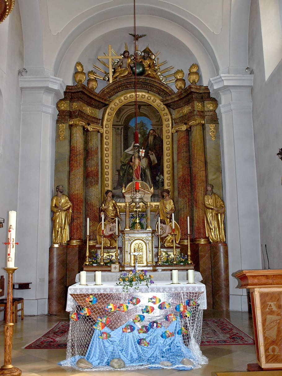 blindenmarkt, hl anna, church, altar, austria, interior, religious, HD wallpaper