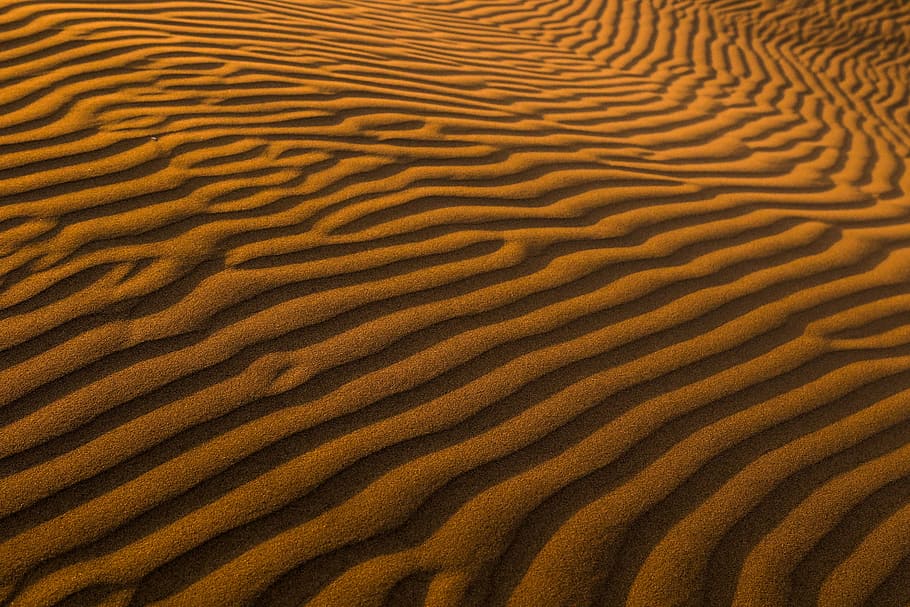 aerial view photography of sand dune, photo of sand dunes, ripple HD wallpaper