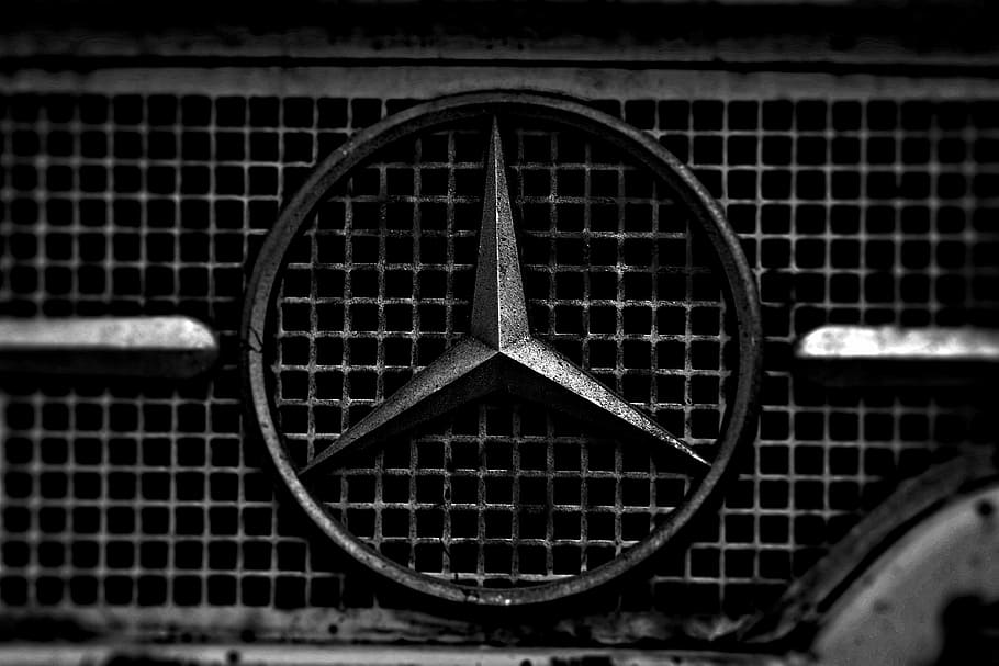 old, mercedes, metal, shape, geometric shape, no people, pattern HD wallpaper