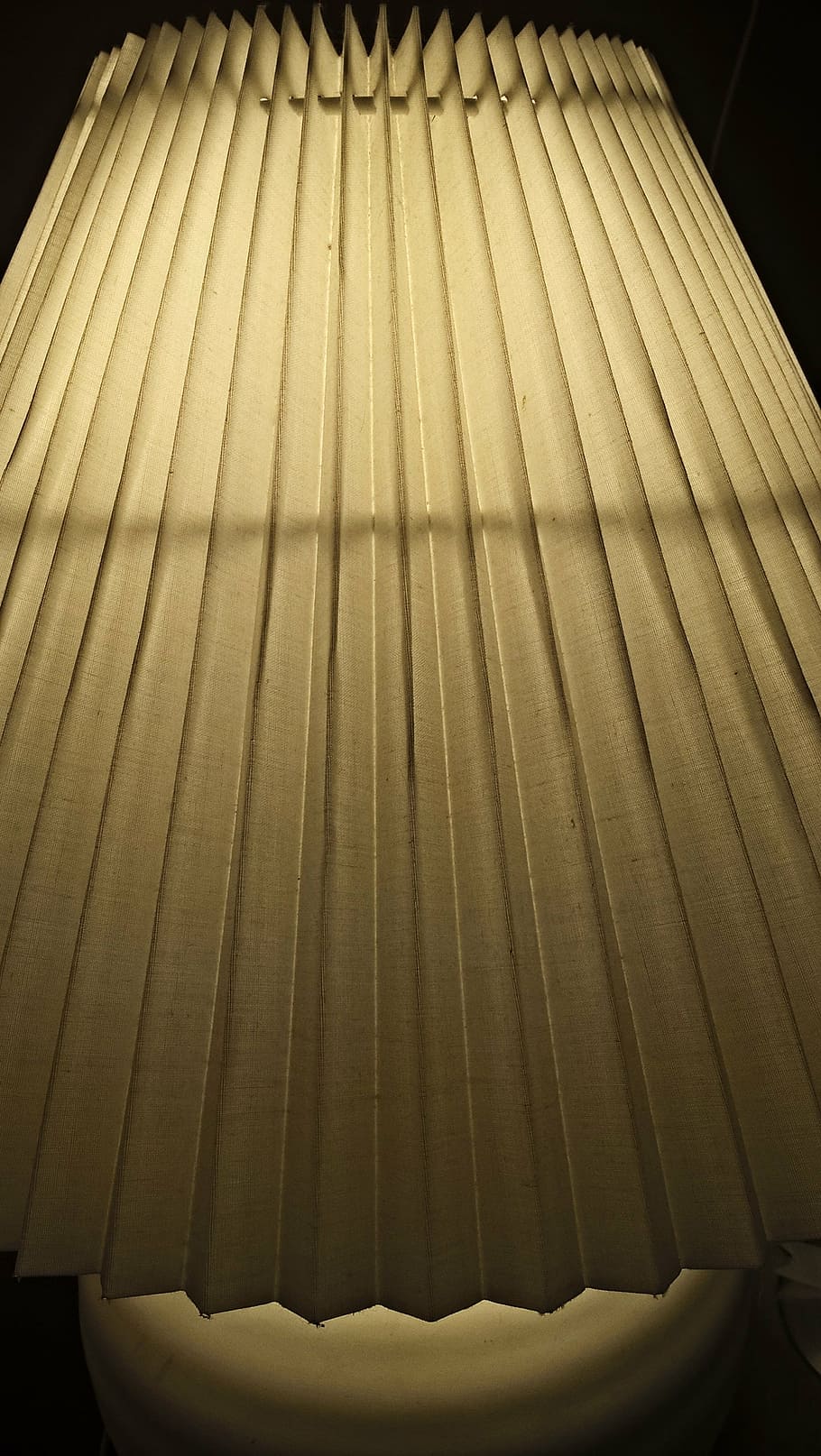 lamp, light, lampshade, folded, warm, white, rays, night table lamp HD wallpaper