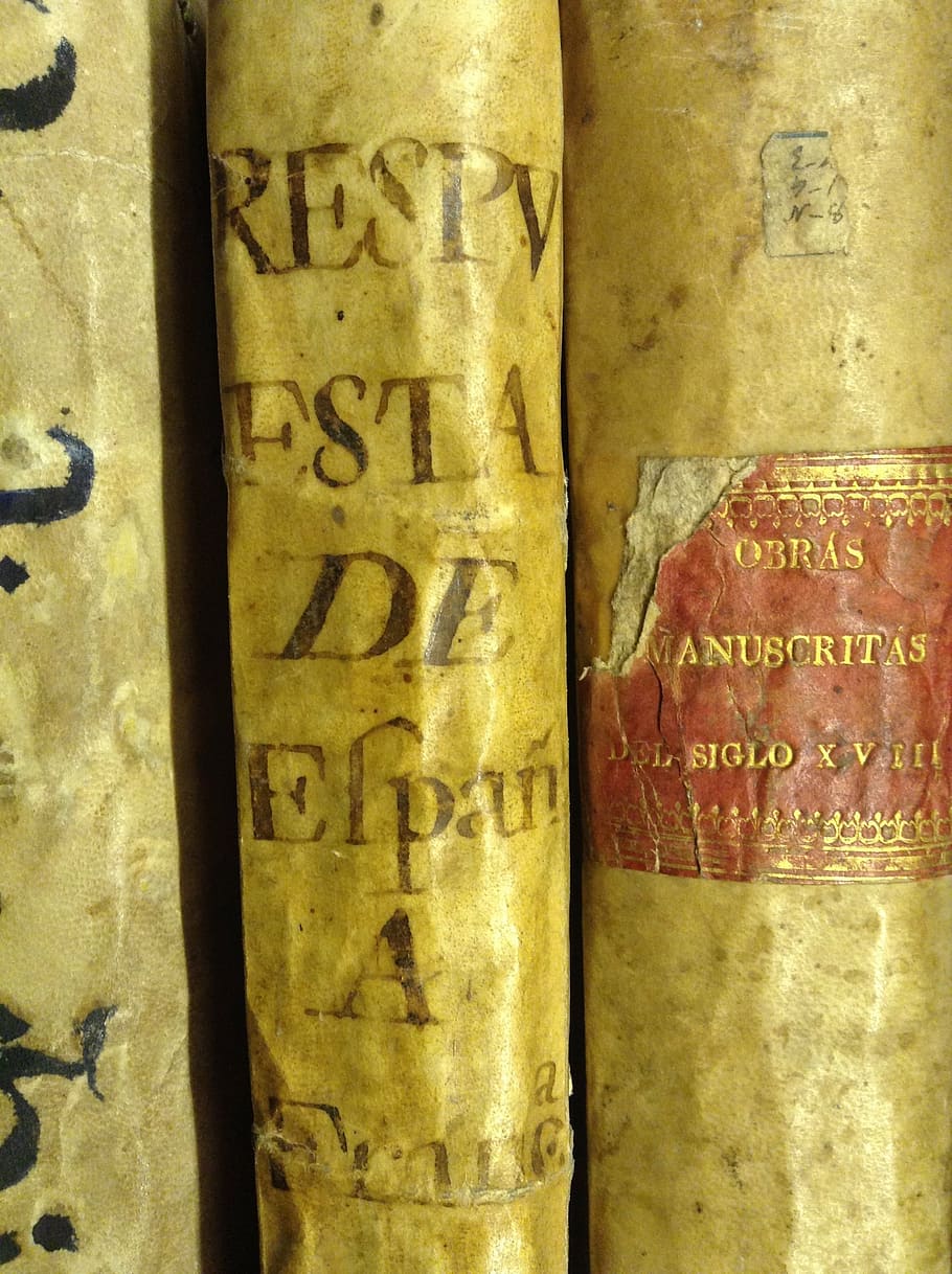books, old, library, parchment, text, communication, no people HD wallpaper
