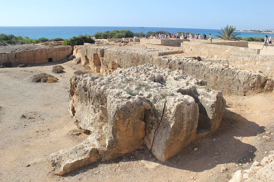 Paphos, Cyprus, Tomb, Old, Ruins, acient, architecture, archaeology HD wallpaper