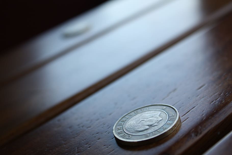 turkish, coin, table, finance, metal, no people, close-up, wood - material HD wallpaper