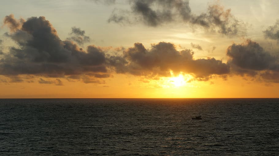 sunset, light, shadow, sky, sea, nature, cloud - Sky, summer HD wallpaper