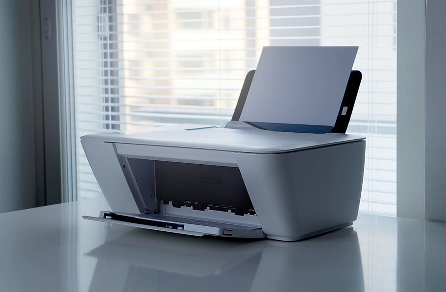 printer paper on white desktop printer, Machine, Scanner, printing