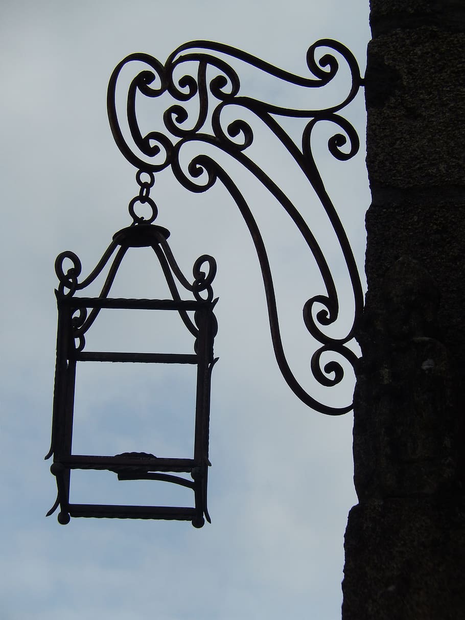 lantern, teaches, wall lantern, street, sky, no people, low angle view HD wallpaper