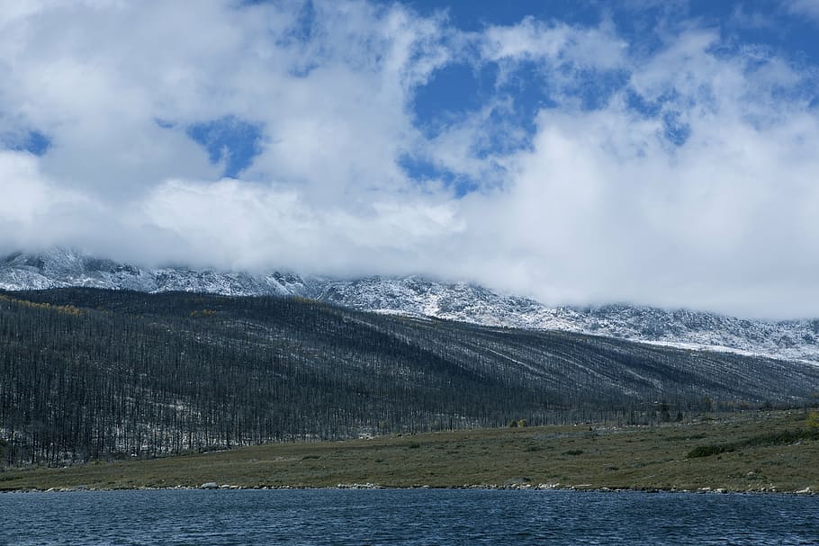 木格措, sea, sky, cold temperature, snow, scenics - nature HD wallpaper