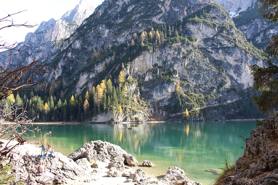 pragser wildsee, south tyrol, lake, bergsee, beauty in nature, HD wallpaper