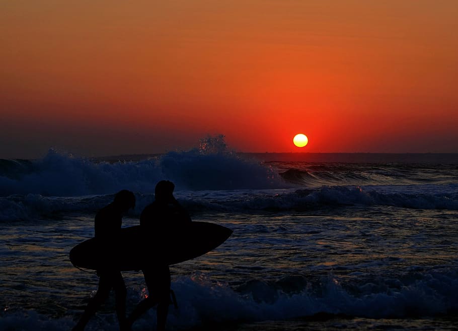 surfer, beach, wave, men, sea, surfboard, water sports, ocean HD wallpaper