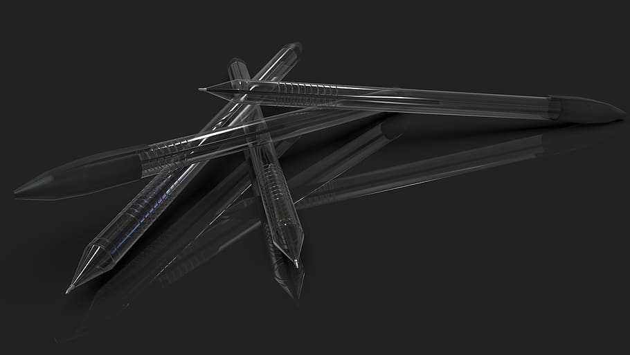 pen, school, science, desktop, line, studio shot, black background HD wallpaper