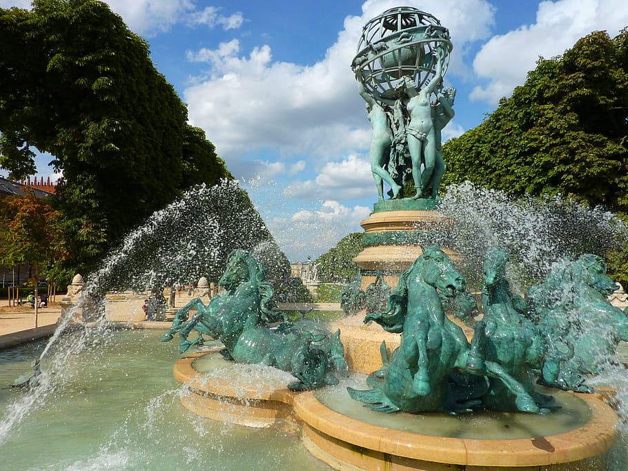 Fountain, Water, Statue, achitecture, sculpture, figure, art HD wallpaper