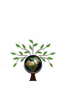 world globe illustration, tree, aesthetic, log, crown, logo HD wallpaper
