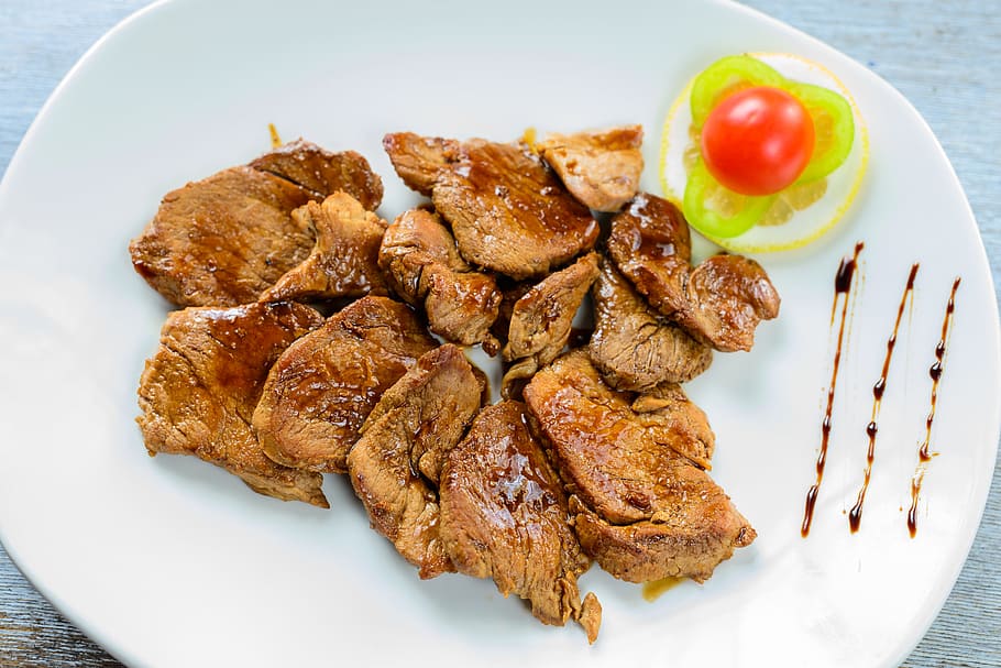 Roasted, Pork, Meal, Meat, Food, dinner, cooked, grilled, gourmet HD wallpaper