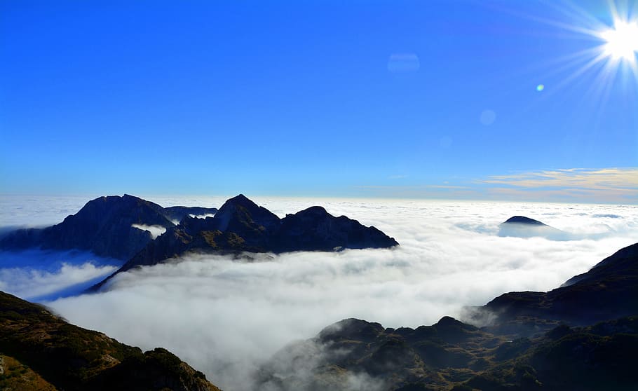 Mountains, Clouds, Sky, Landscape, Tops, italy, carega, scenics HD wallpaper