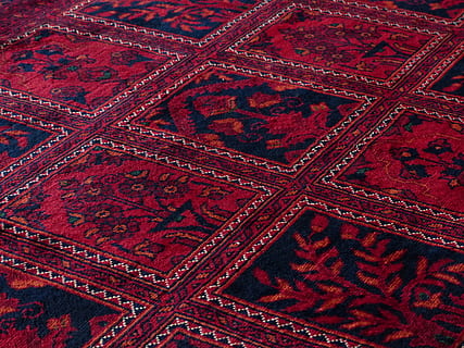 untitled, red,white, and black, floral, print, area, rug, carpet HD wallpaper