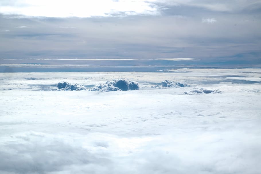 white clouds, sea of clouds, cloudscape, sky, cloudy, atmosphere HD wallpaper