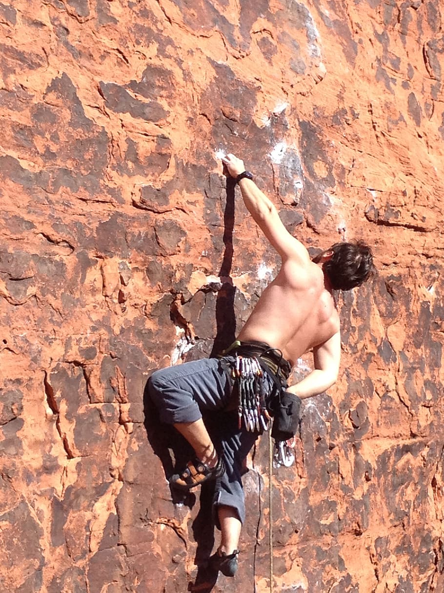 rock, climb, man, mountain, sport, extreme, climbing, climber, HD wallpaper