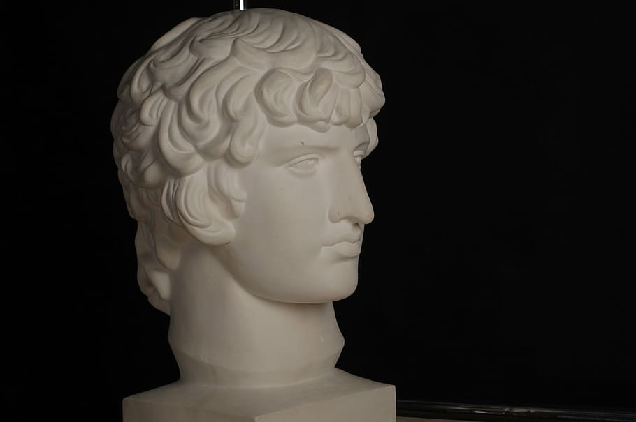 head, thinking, statue, bust, person, gypsum, art and craft HD wallpaper