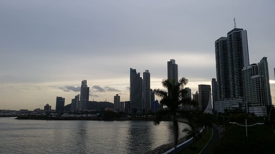 panama city, skyline, sunset, building exterior, architecture HD wallpaper