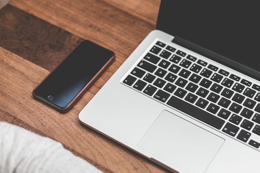 Minimalist’s Working Setup: Smartphone and Laptop, business HD wallpaper