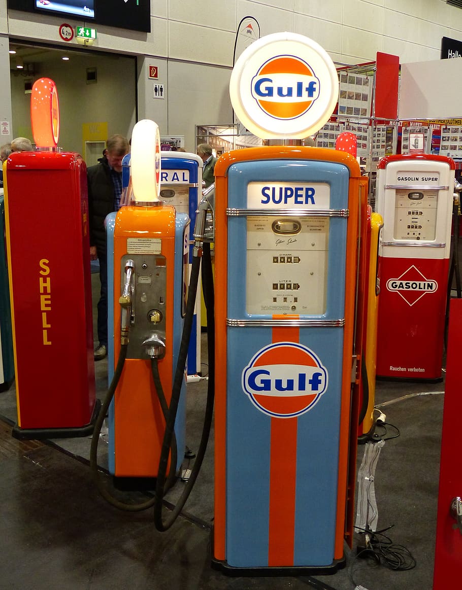 gas pump, petrol stations, oldtimer, fuel, refuel, communication, HD wallpaper