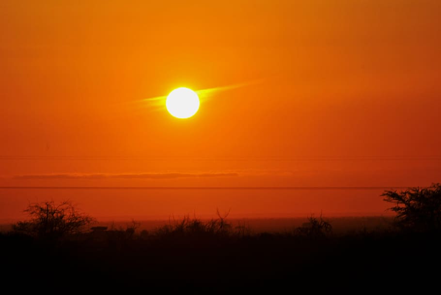 golden hour photo, sunset, sky, evening, glow, orange, scenery HD wallpaper