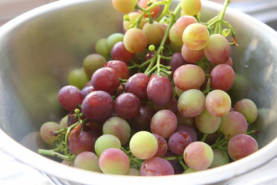 grapes, fruit, fruit bowl, food and drink, healthy eating, wellbeing HD wallpaper
