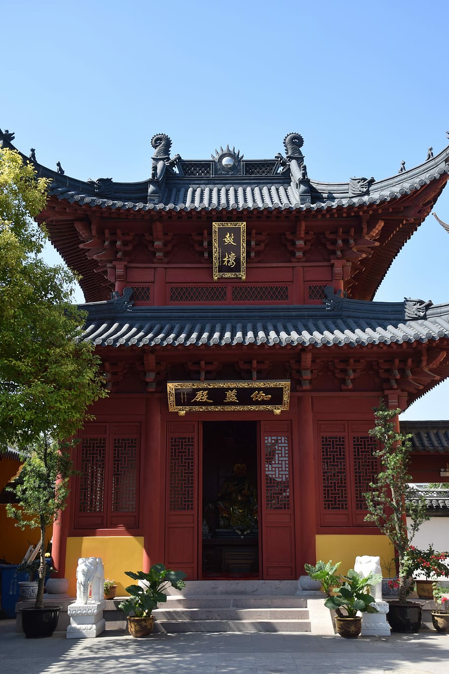 Nanshan Temple, Shanghai, Ancient, architecture, gate, history HD wallpaper