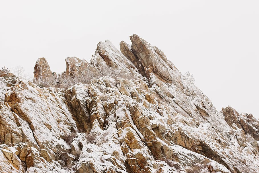 rocks, hill, cliff, rock - object, sky, solid, clear sky, nature HD wallpaper