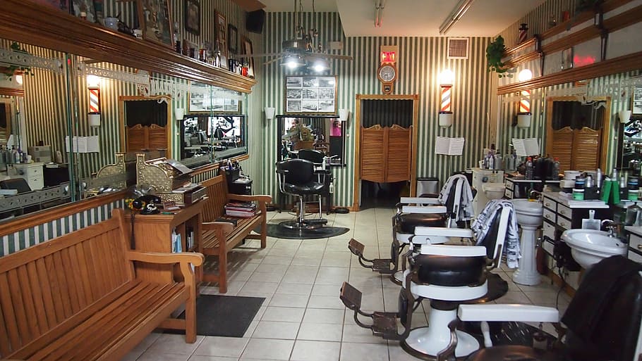 photo of salon shop, barbershop, continued meyers, usa, seat, HD wallpaper