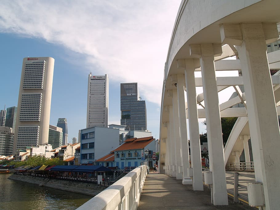 singapore, sky, clouds, skyscraper, buildings, architecture HD wallpaper
