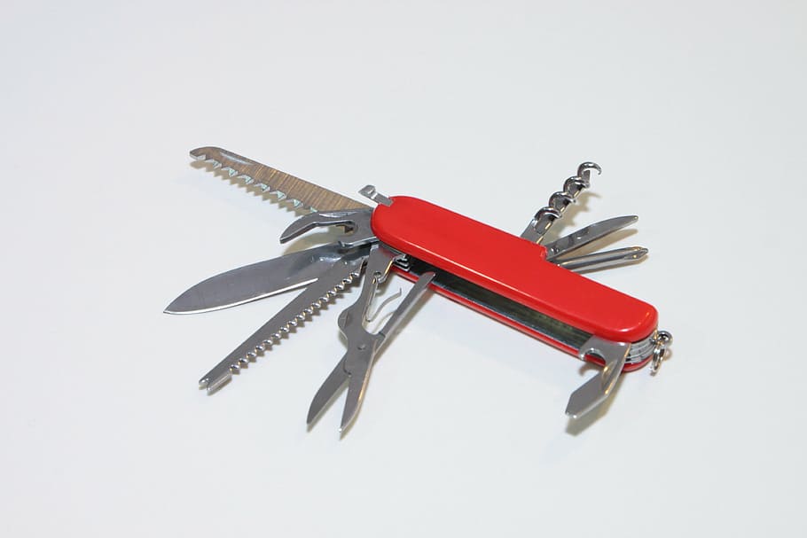 army, clasp, knife, multifunction, penknife, red, swiss, objects