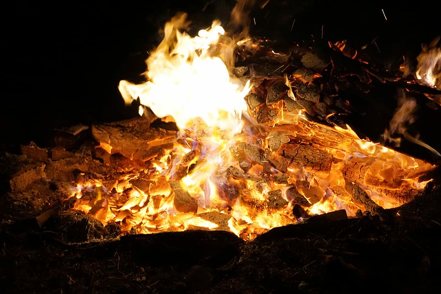 Flicker, Flames, Bonfire, Glow, Hot, cracking, popping, smokey HD wallpaper